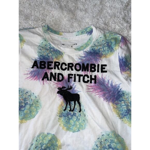 Abercrombie & Fitch Girls Sz. 11/12 Pineapple Multicolor Tee. Soft, Cute - Picture 2 of 8